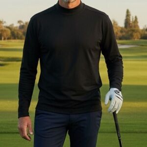 👛 (ANY 2/$30) Bundle PGA Golf Tour Black Long Sleeved Mock Turtleneck, Golf Book